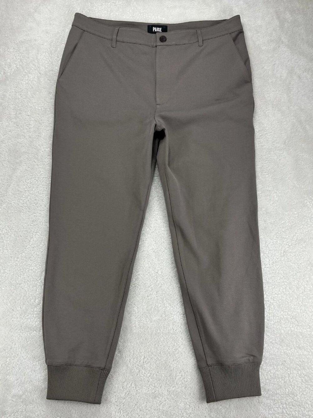 Paige Jogger Pant Size 36 Grey Taupe Elmwood Performance Tapered‎ Stretch